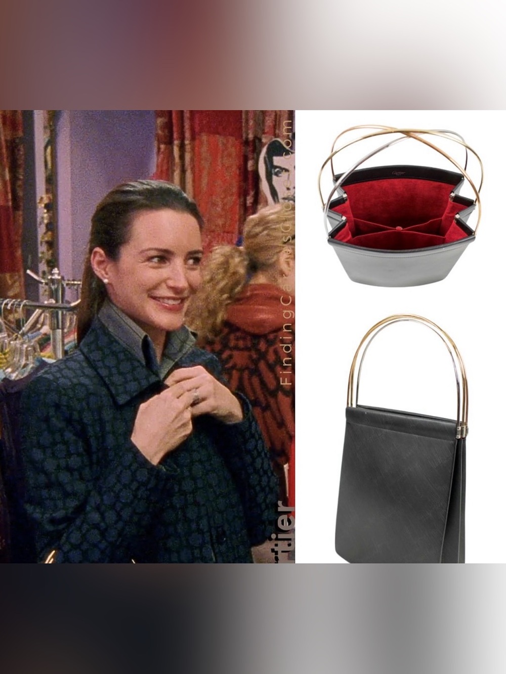 Cartier Trinity Sex and the City Leather Shoulder Bag Black